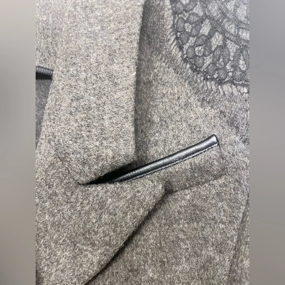 Jason Wu Pea Coat leather and lace detail - Picture 8 of 15